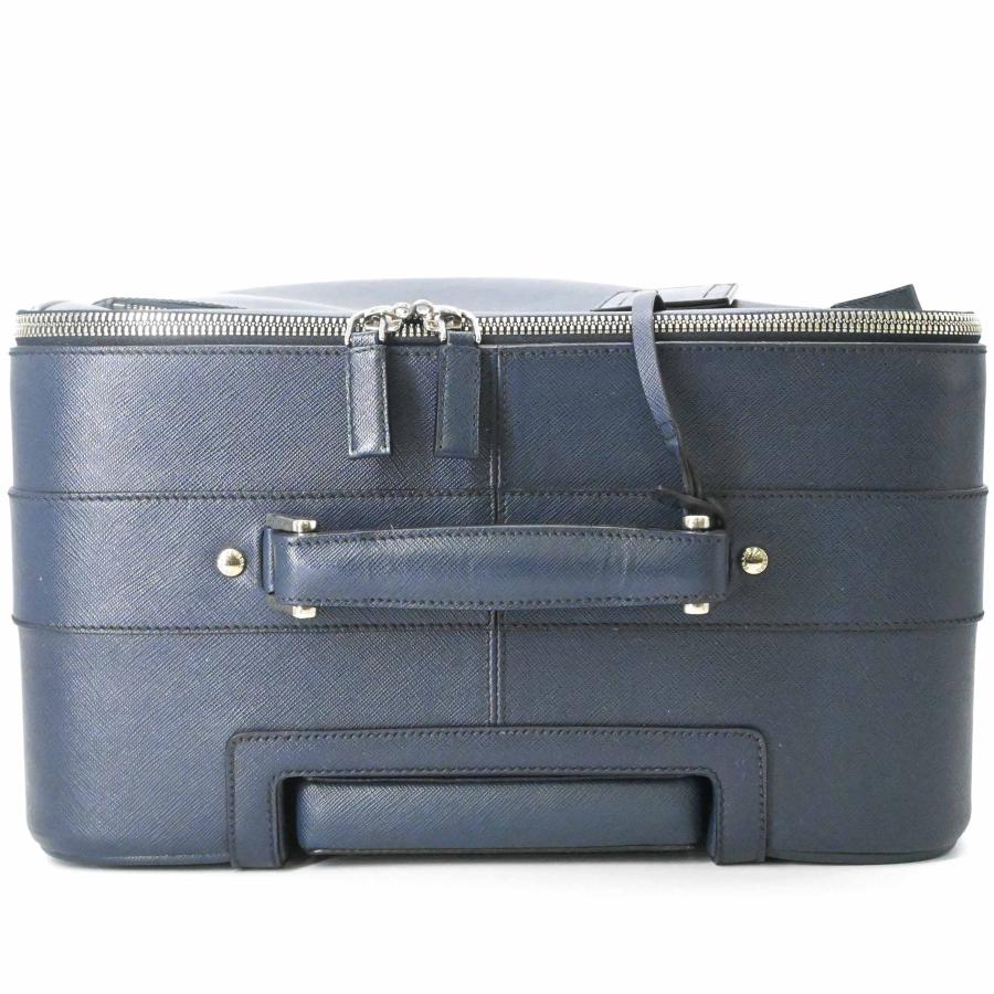 【美品】PRADA プラダ サフィアーノ レザー キャリーケース トラベル 旅行鞄 スーツケース 三角ロゴ ネイビー 青 VV030M 白タグ有 |  | 05