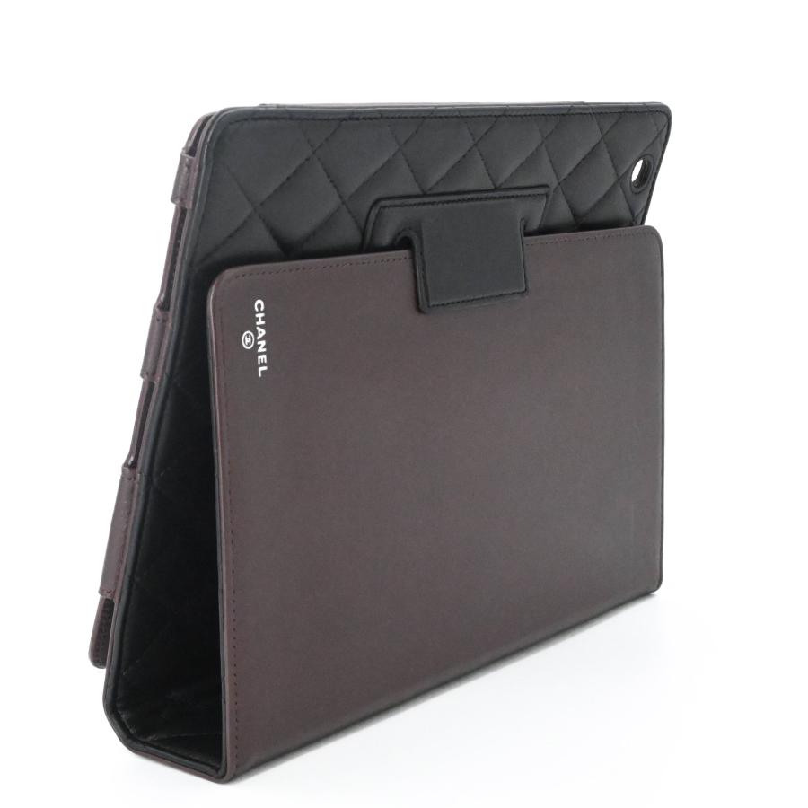 【美品】CHANEL シャネル マトラッセ ラムスキン タブレットケース iPadケース ロゴ ブラック 黒 ブラウン 茶 型番不明 | CHANEL | 13