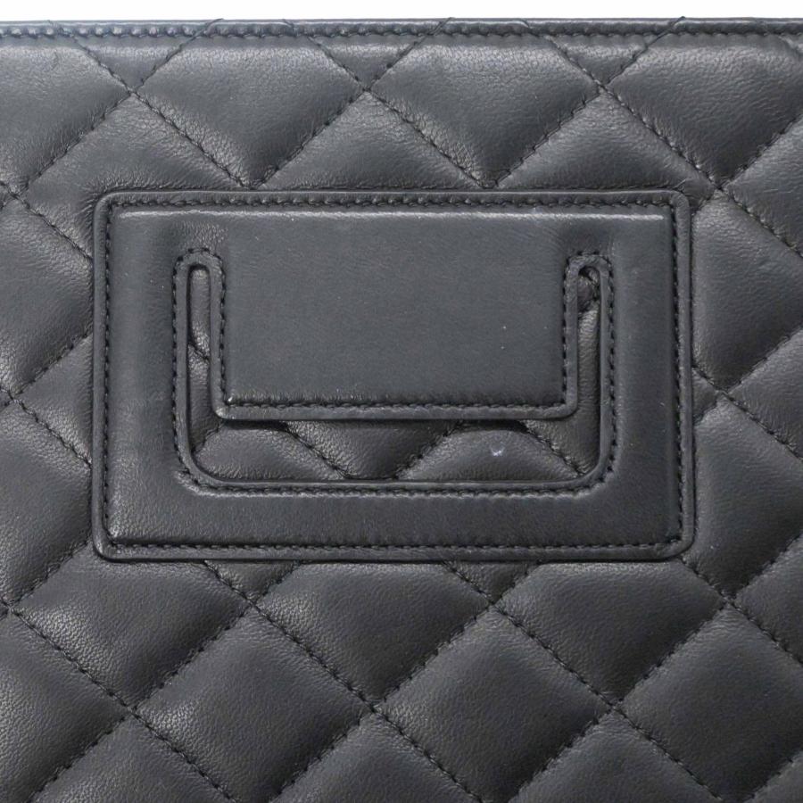 【美品】CHANEL シャネル マトラッセ ラムスキン タブレットケース iPadケース ロゴ ブラック 黒 ブラウン 茶 型番不明 | CHANEL | 08