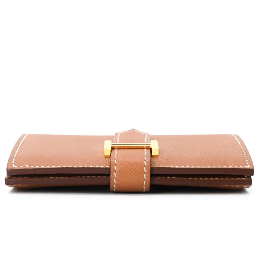 【美品】HERMES エルメス ベアン ミニ カードケース コインケース シェブルミゾル ゴールド金具 ゴールド ブラウン 茶 W刻印 | Bearn | 05