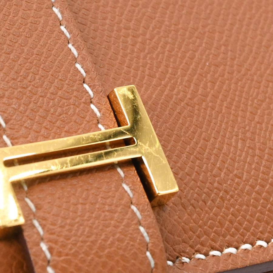 【美品】HERMES エルメス ベアン ミニ カードケース コインケース シェブルミゾル ゴールド金具 ゴールド ブラウン 茶 W刻印 | Bearn | 06