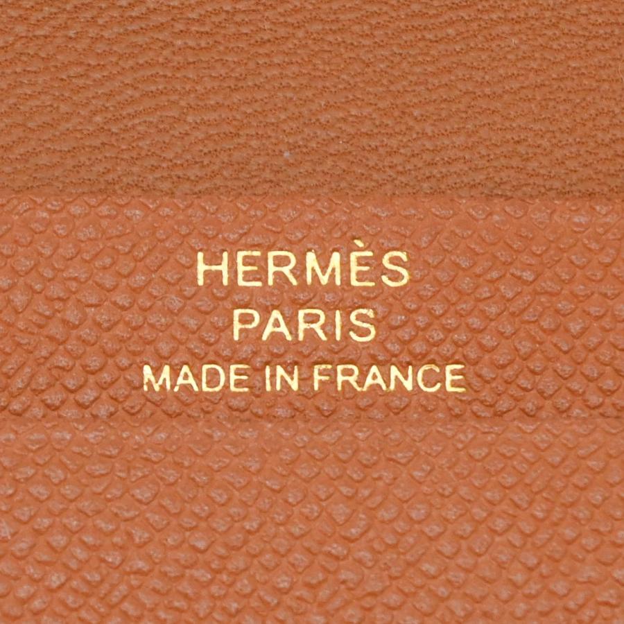 【美品】HERMES エルメス ベアン ミニ カードケース コインケース シェブルミゾル ゴールド金具 ゴールド ブラウン 茶 W刻印 | Bearn | 08