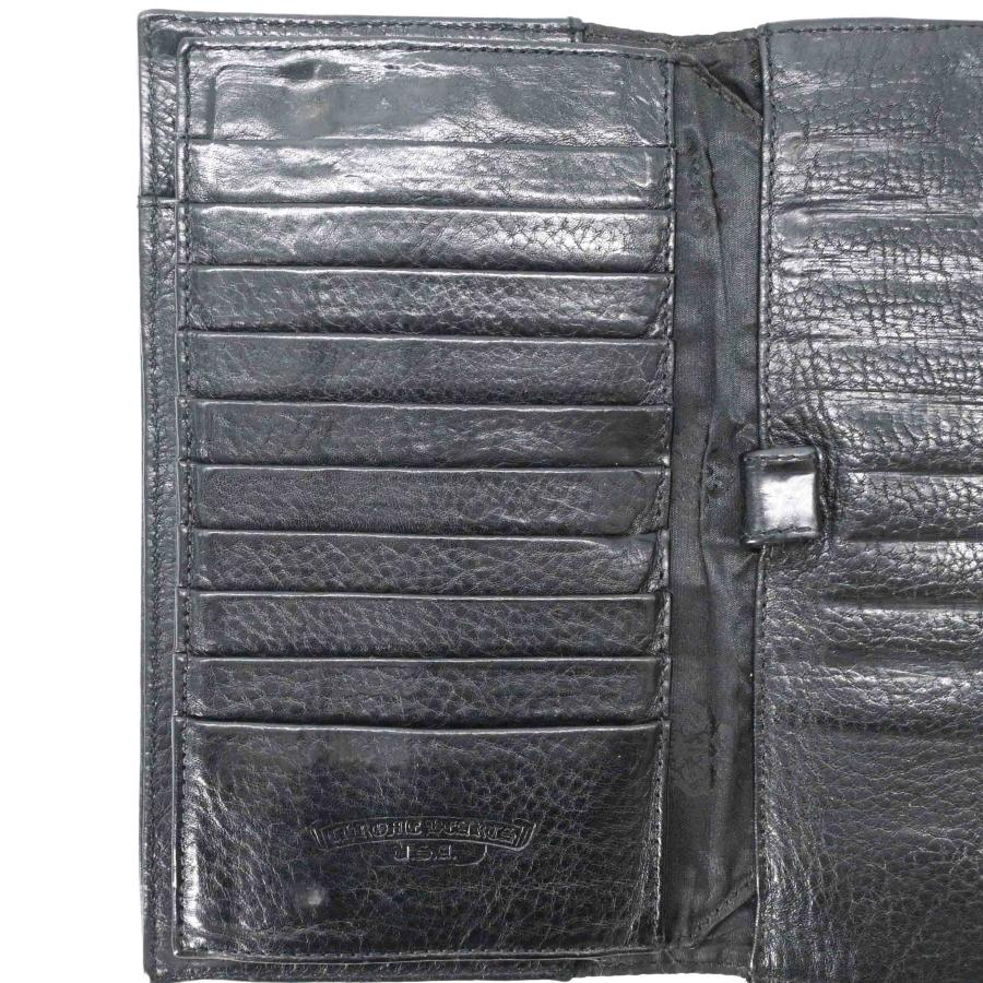 Chrome Hearts クロムハーツ ウェーブウォレット 長財布 三つ折り財布 クロスボタン シルバー金具 レザー メンズ 黒 ブラック | CHROME HEARTS | 10