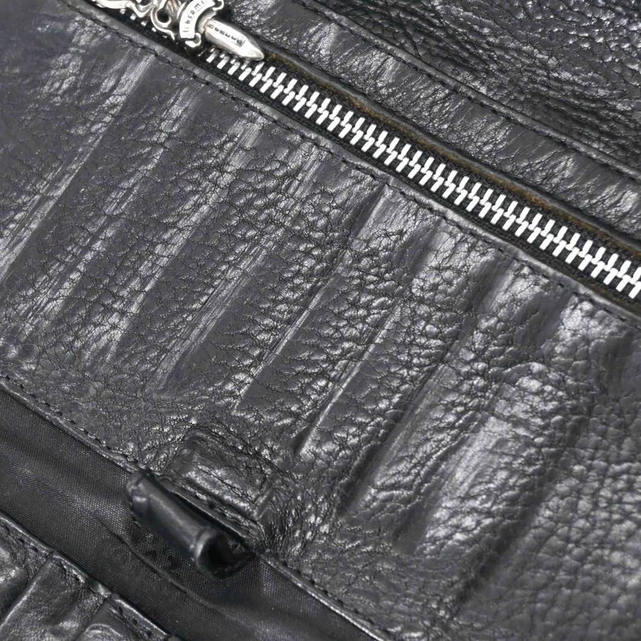 Chrome Hearts クロムハーツ ウェーブウォレット 長財布 三つ折り財布 クロスボタン シルバー金具 レザー メンズ 黒 ブラック | CHROME HEARTS | 11