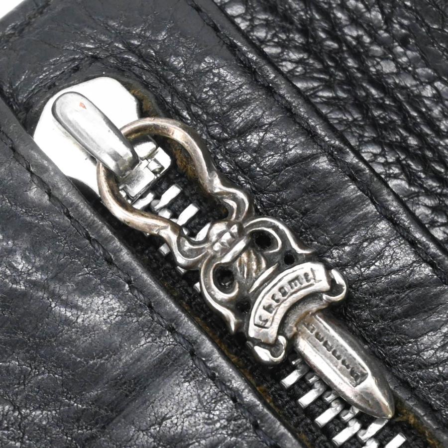 Chrome Hearts クロムハーツ ウェーブウォレット 長財布 三つ折り財布 クロスボタン シルバー金具 レザー メンズ 黒 ブラック | CHROME HEARTS | 12
