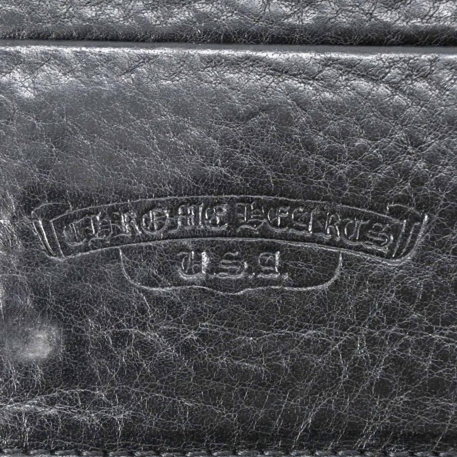 Chrome Hearts クロムハーツ ウェーブウォレット 長財布 三つ折り財布 クロスボタン シルバー金具 レザー メンズ 黒 ブラック | CHROME HEARTS | 13