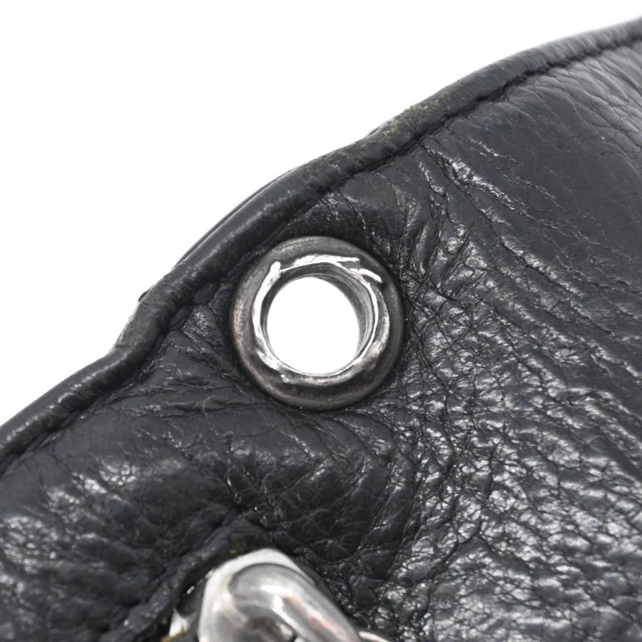 Chrome Hearts クロムハーツ ウェーブウォレット 長財布 三つ折り財布 クロスボタン シルバー金具 レザー メンズ 黒 ブラック | CHROME HEARTS | 14