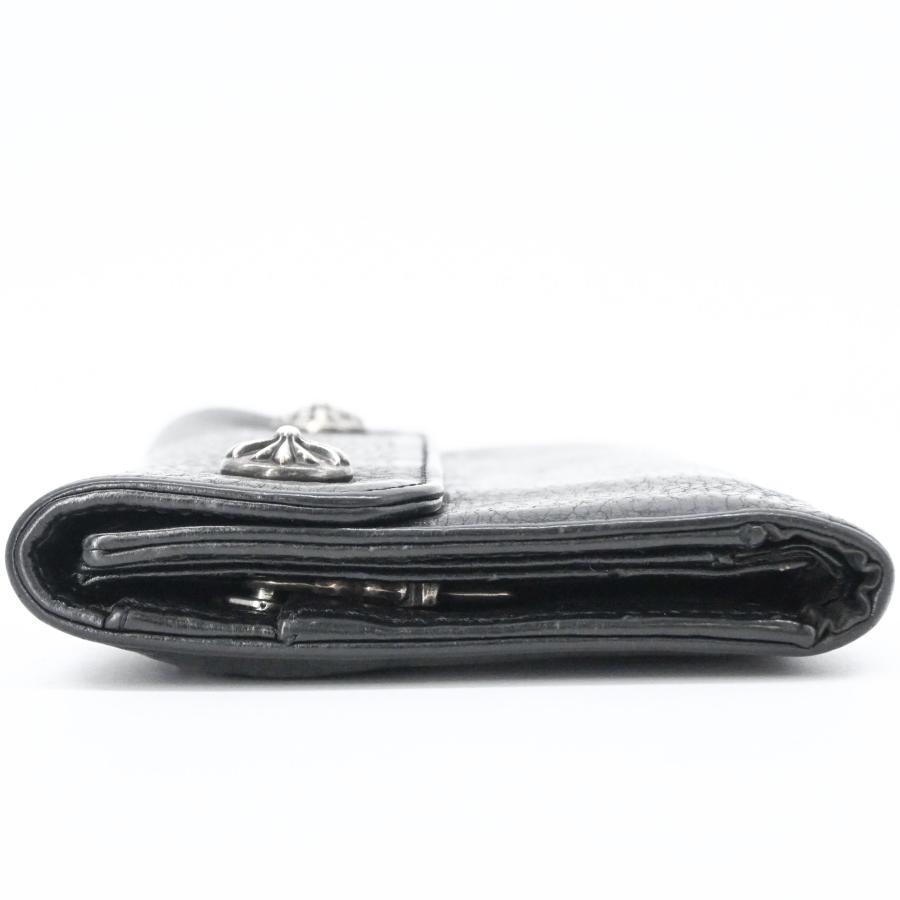 Chrome Hearts クロムハーツ ウェーブウォレット 長財布 三つ折り財布 クロスボタン シルバー金具 レザー メンズ 黒 ブラック | CHROME HEARTS | 02