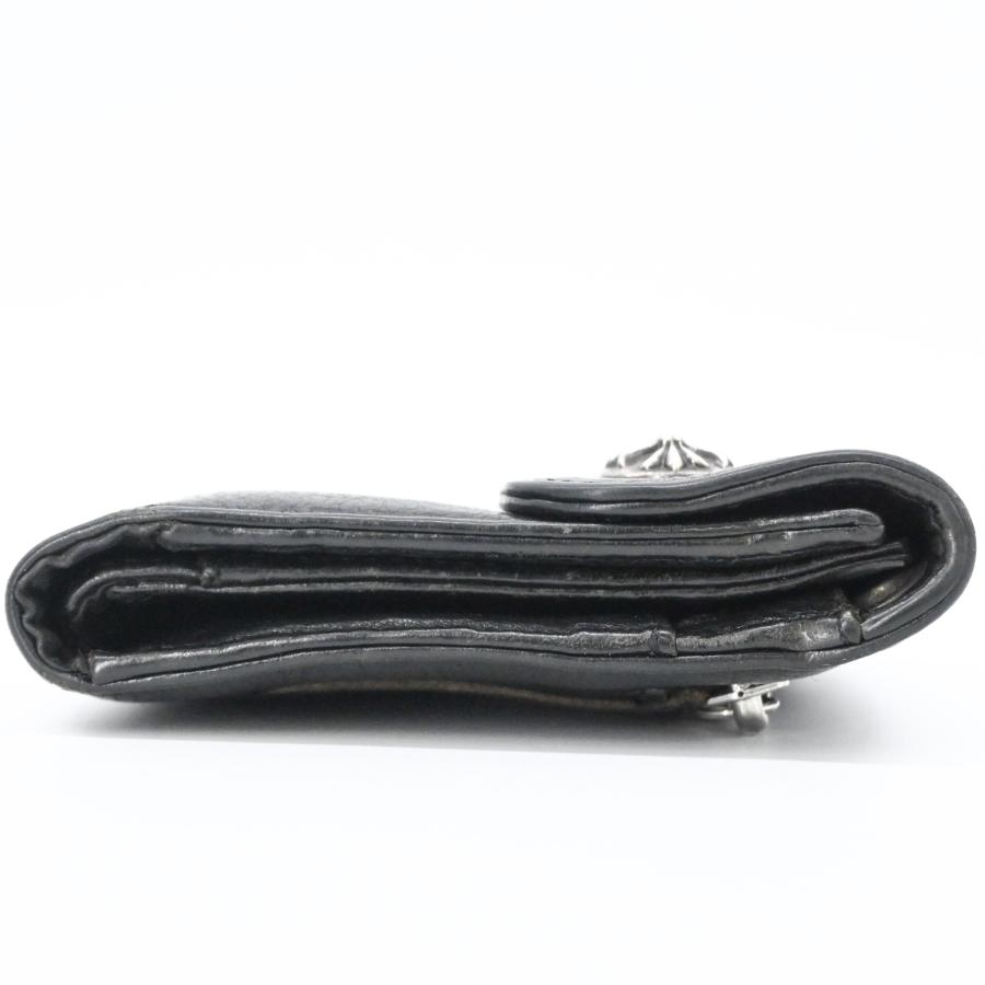 Chrome Hearts クロムハーツ ウェーブウォレット 長財布 三つ折り財布 クロスボタン シルバー金具 レザー メンズ 黒 ブラック | CHROME HEARTS | 03