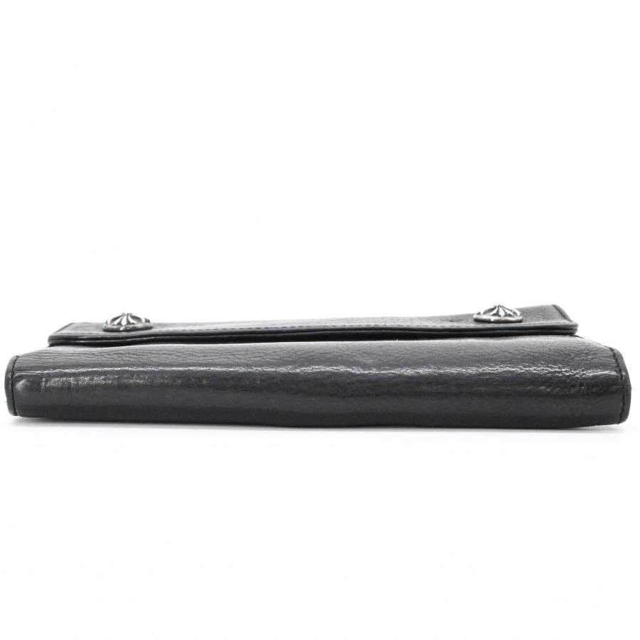 Chrome Hearts クロムハーツ ウェーブウォレット 長財布 三つ折り財布 クロスボタン シルバー金具 レザー メンズ 黒 ブラック | CHROME HEARTS | 04