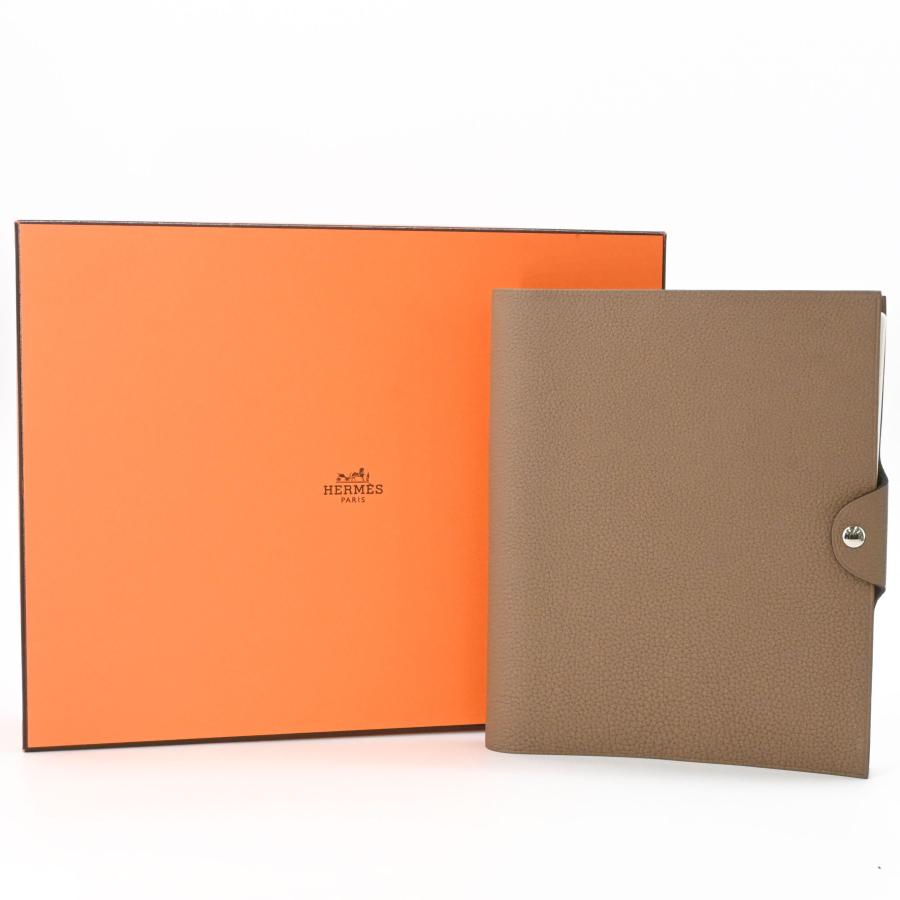 【未使用品】HERMES エルメス ユリスGM ノートカバー 手帳 トリヨンクレマンス レザー エトゥープ ベージュ ノートレフィル付き ＃U | 