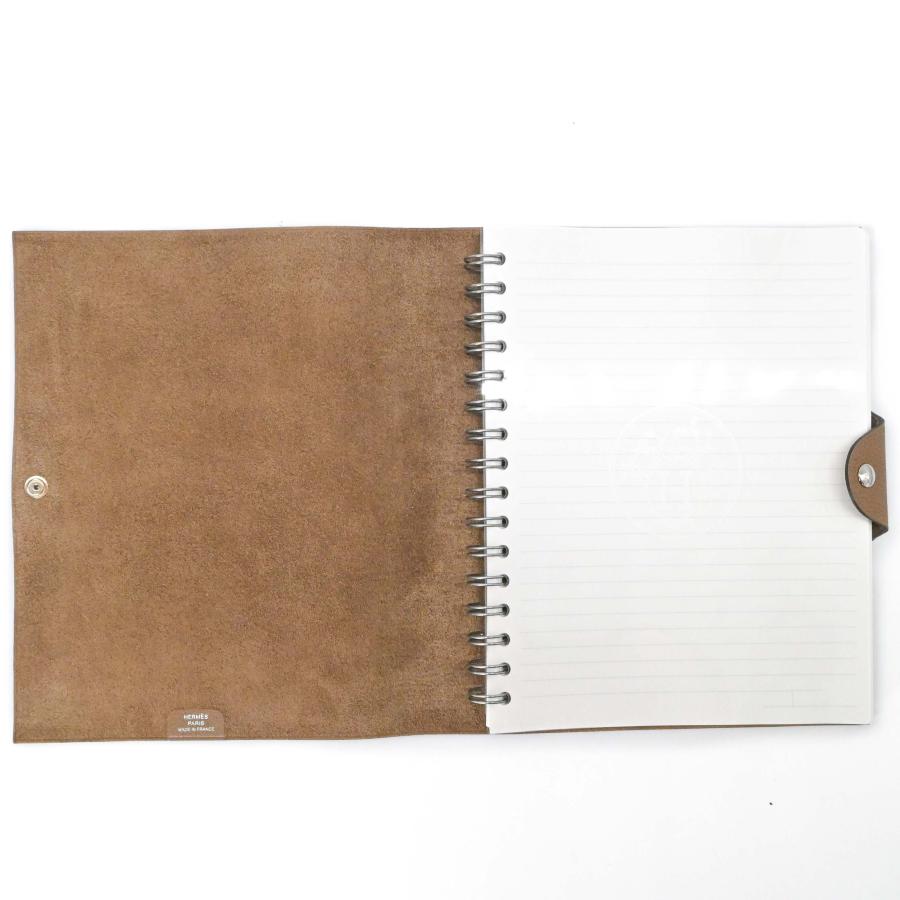 【未使用品】HERMES エルメス ユリスGM ノートカバー 手帳 トリヨンクレマンス レザー エトゥープ ベージュ ノートレフィル付き ＃U |  | 07