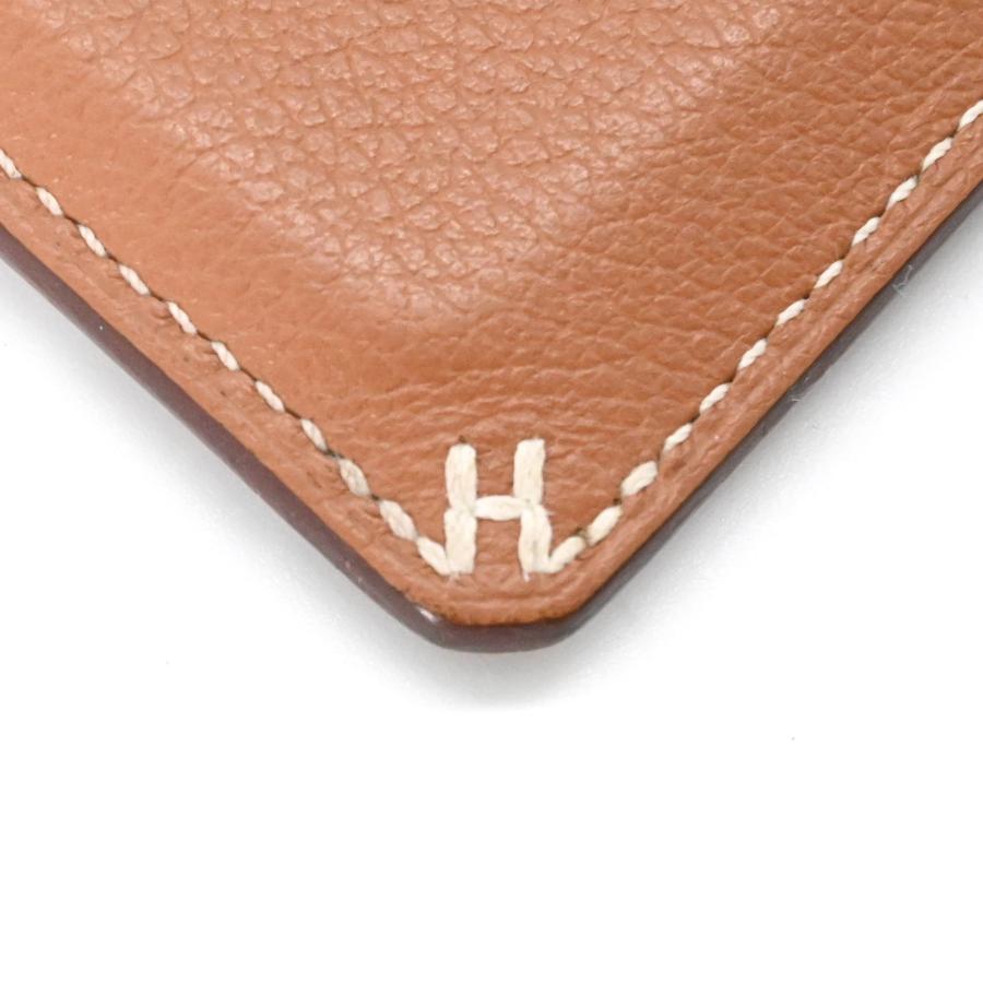【美品】HERMES エルメス Hセリエ カードケース 定期入れ 名刺入れ パスケース ヴォーエバーカラー ゴールド ＃W刻印 | HERMES | 12