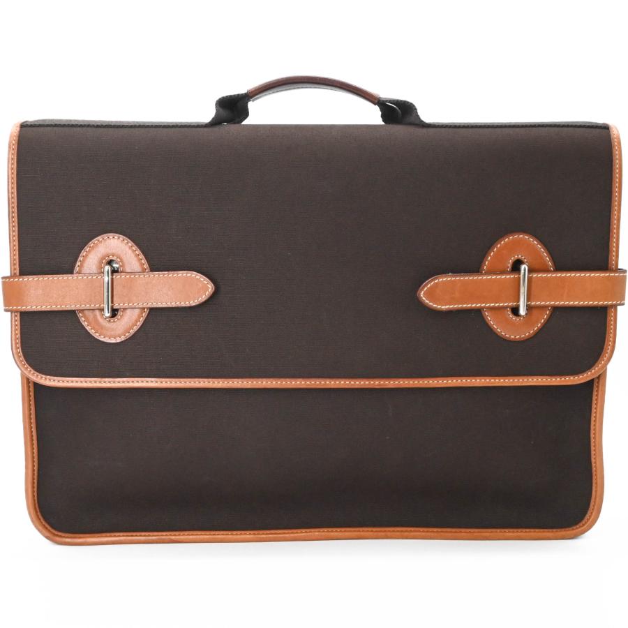 【美品】HERMES エルメス ブエナヴェンチュラMM トワルオフィシェ ビジネスバッグ ブリーフケース ハンドバッグ 星マーク ブラウン 茶 | 