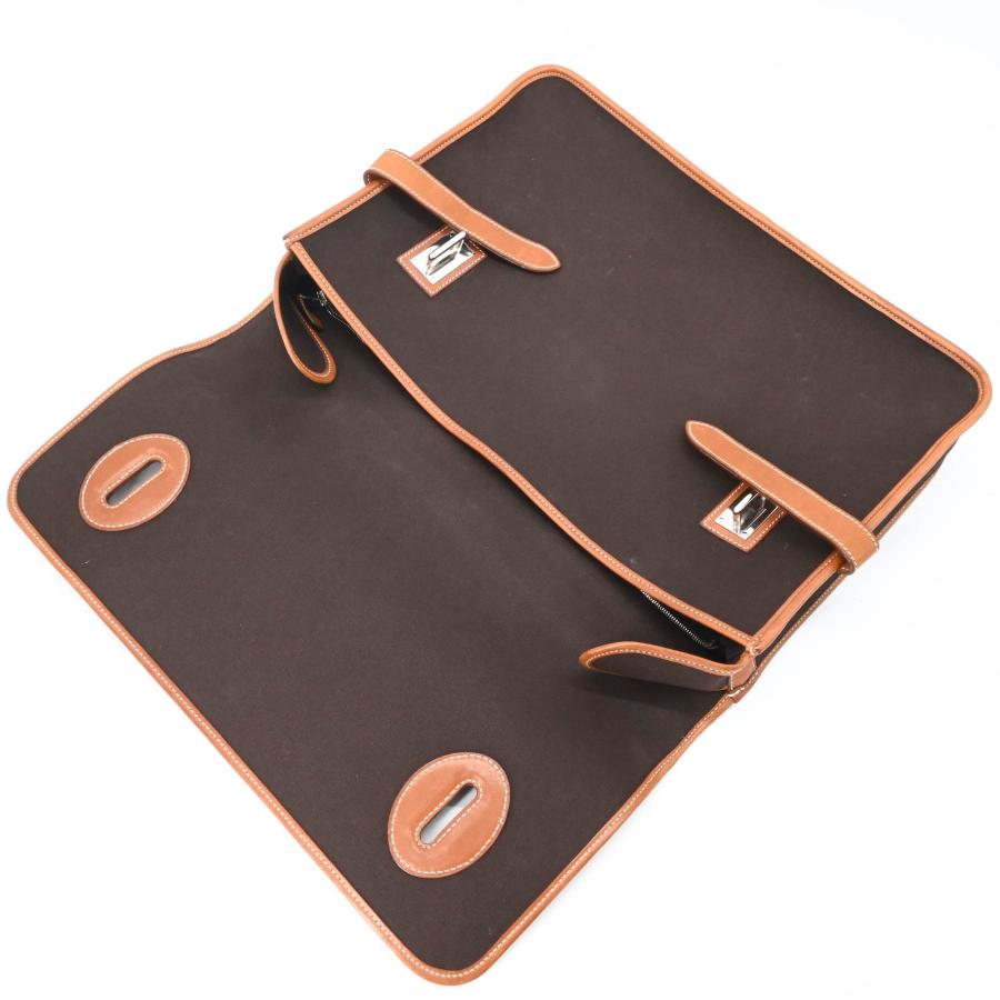【美品】HERMES エルメス ブエナヴェンチュラMM トワルオフィシェ ビジネスバッグ ブリーフケース ハンドバッグ 星マーク ブラウン 茶 |  | 06