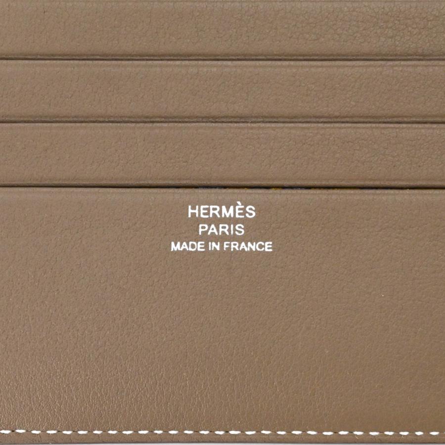 【未使用品】HERMES エルメス シチズン ツイル コンパクトシルクイン 二つ折財布 札入れ ヴォーエプソン エトゥープ グレージュ イエロー 黄色 #B刻印 | HERMES | 07