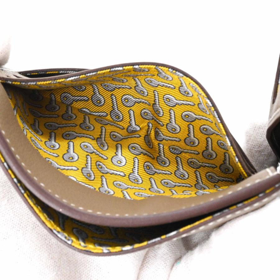 【未使用品】HERMES エルメス シチズン ツイル コンパクトシルクイン 二つ折財布 札入れ ヴォーエプソン エトゥープ グレージュ イエロー 黄色 #B刻印 | HERMES | 09