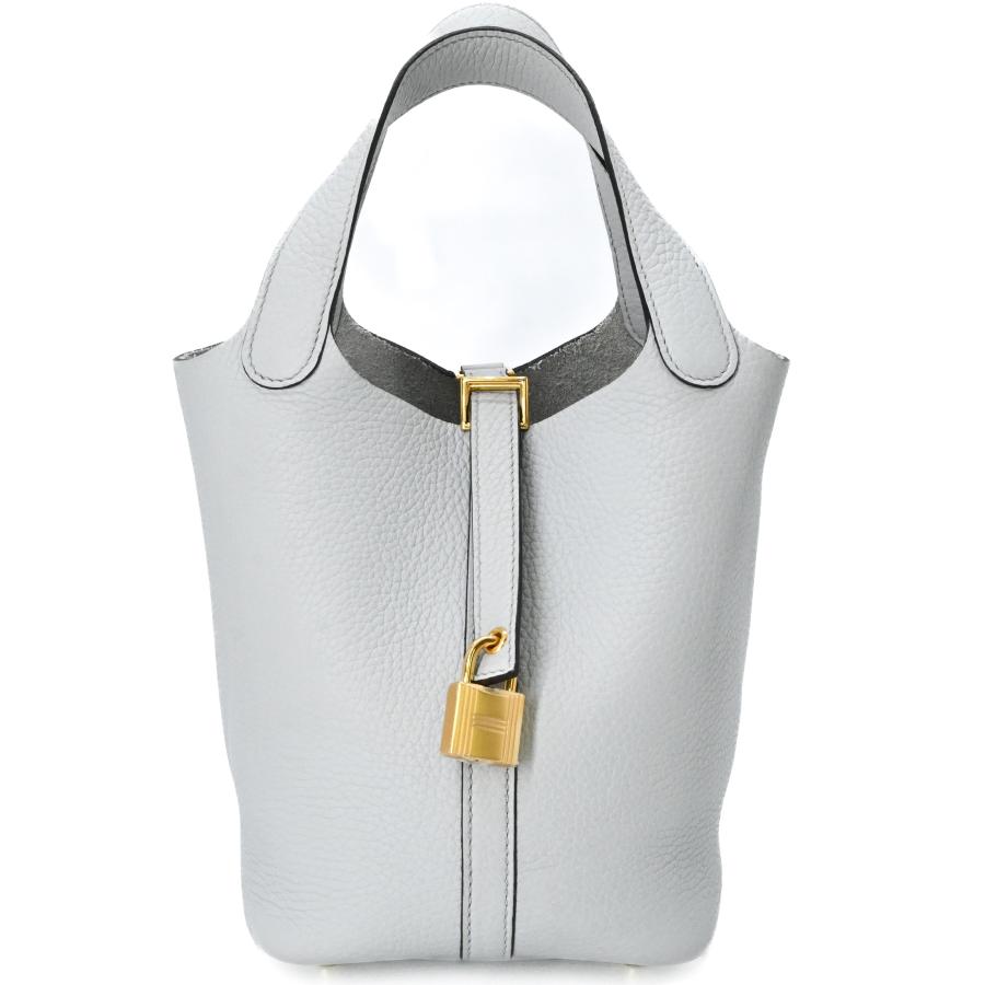 【美品】HERMES エルメス ピコタンロックPM ハンドバッグ トリヨンクレマンス レディース ブルーペール 水色 ゴールド金具 #Z刻印 | ピコタン | 01
