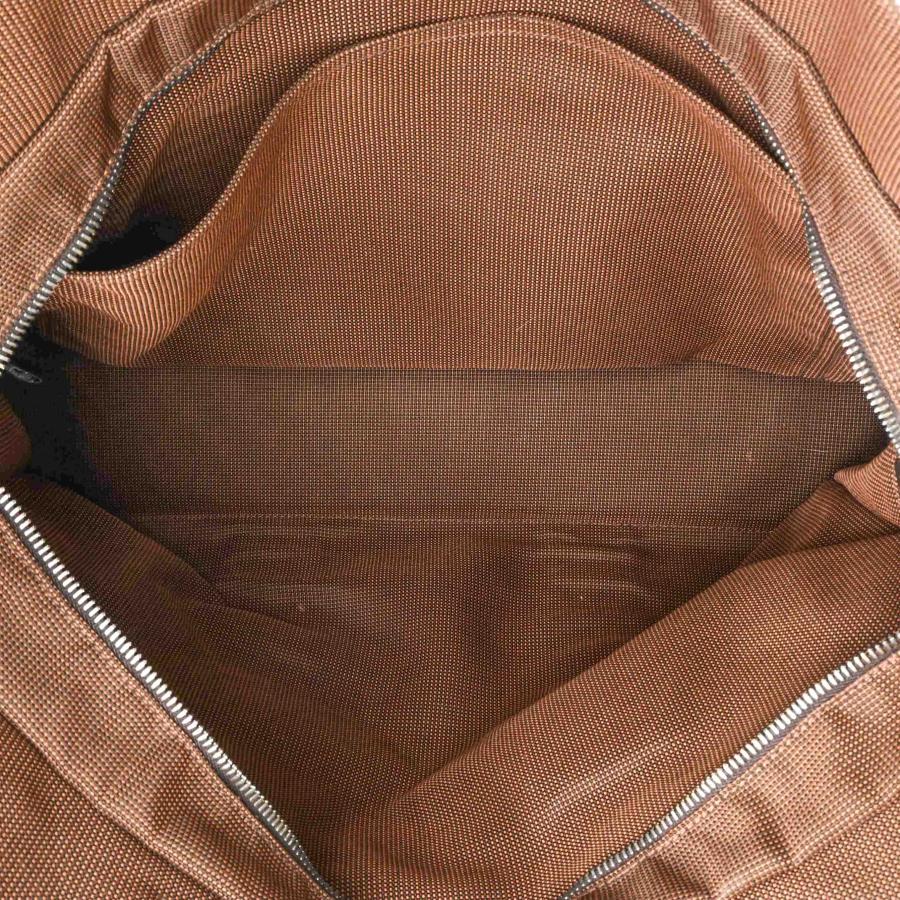 【美品】HERMES エルメス エールライン トートMM ハンドバッグ トートバッグ ブリーフケース ナイロン キャンバス ブラウン 茶 | エールライン | 10