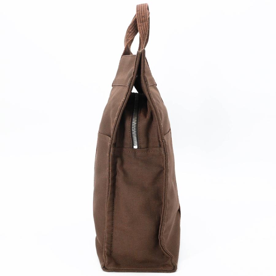 【美品】HERMES エルメス エールライン トートMM ハンドバッグ トートバッグ ブリーフケース ナイロン キャンバス ブラウン 茶 | エールライン | 02