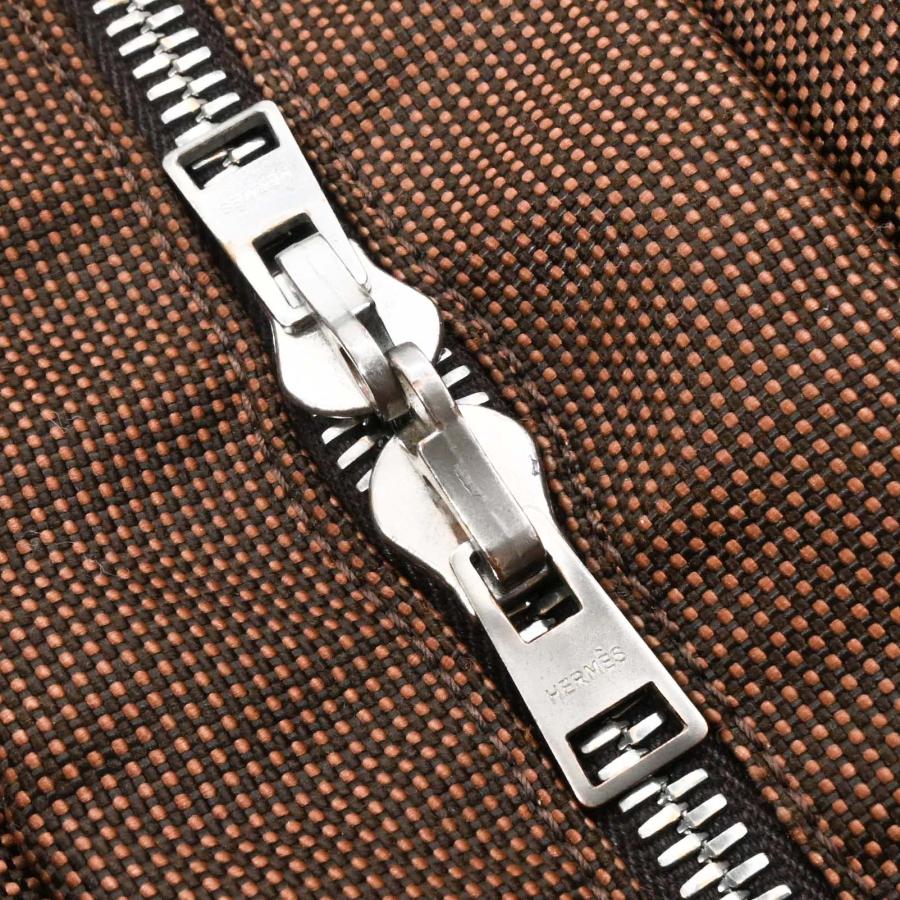 【美品】HERMES エルメス エールライン トートMM ハンドバッグ トートバッグ ブリーフケース ナイロン キャンバス ブラウン 茶 | エールライン | 08