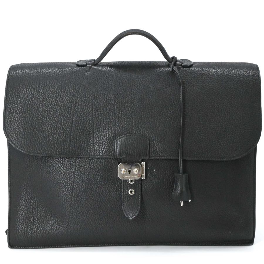 【美品】HERMES エルメス サックアデペッシュ 41 トゴ レザー ビジネスバッグ ブリーフケース 書類鞄 ブラック 黒  #□J刻印 | HERMES