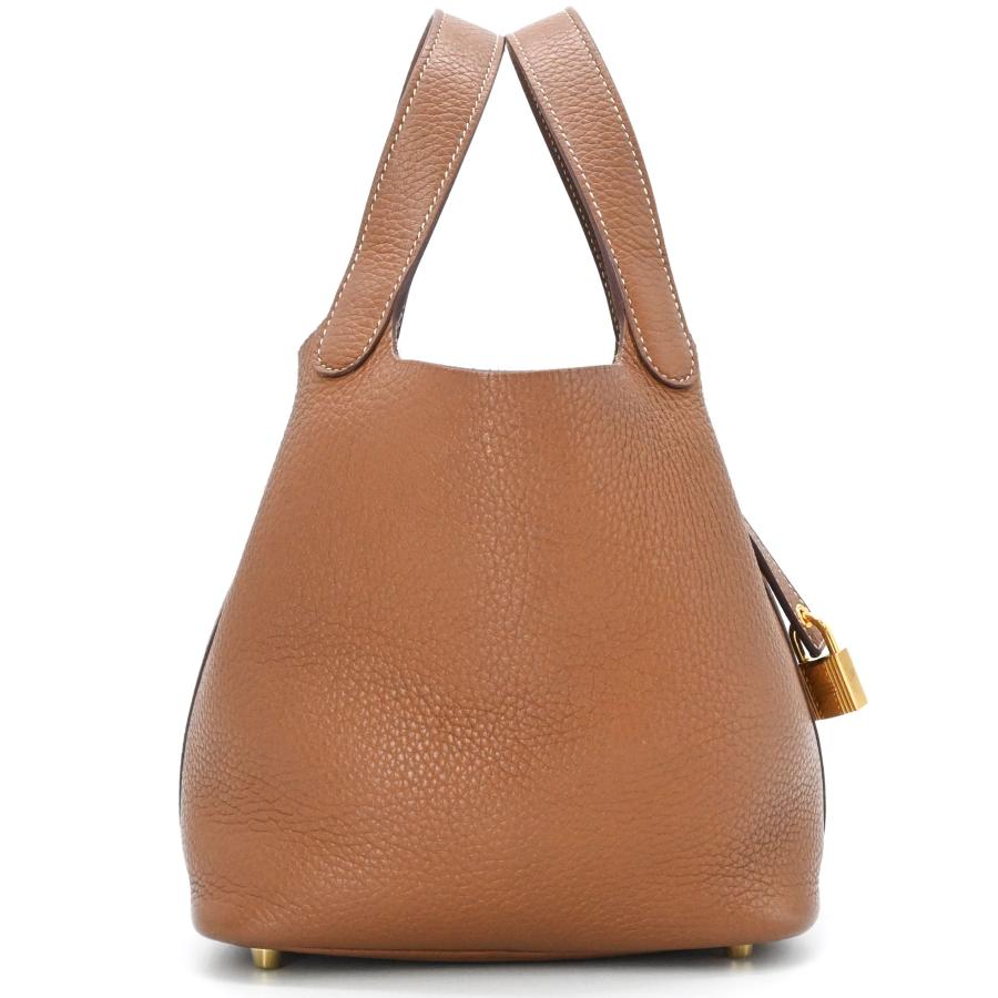 HERMES エルメス ピコタンロックPM ハンドバッグ レザー トリヨンクレマンス レディース ゴールド 茶 #U刻印 | ピコタン | 03