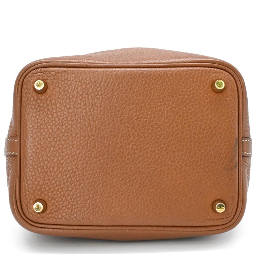 HERMES エルメス ピコタンロックPM ハンドバッグ レザー トリヨンクレマンス レディース ゴールド 茶 #U刻印 | ピコタン | 04