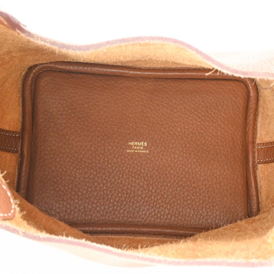 HERMES エルメス ピコタンロックPM ハンドバッグ レザー トリヨンクレマンス レディース ゴールド 茶 #U刻印 | ピコタン | 06