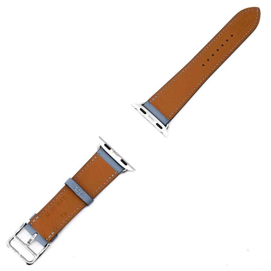 【未使用品】HERMES エルメス Apple Watch アップルウォッチ用バンド シンプルトゥール  時計 レザー ヴォースイフト バイカラー 茶 青 38/40/41共通 | HERMES | 02