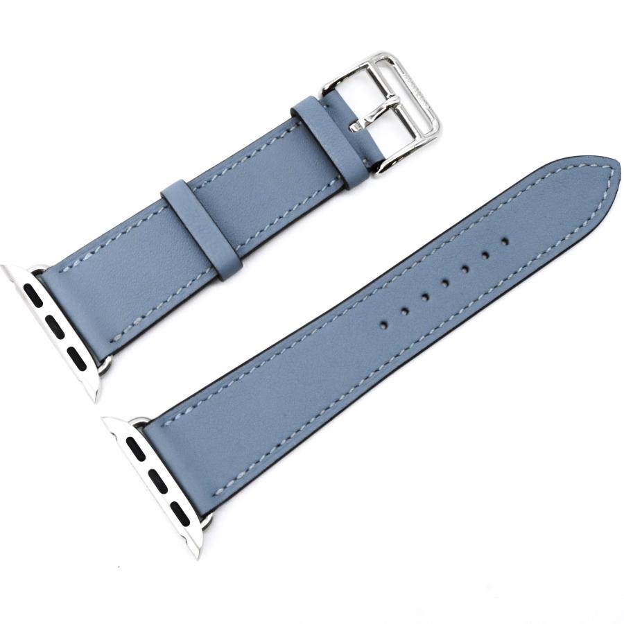 【未使用品】HERMES エルメス Apple Watch アップルウォッチ用バンド シンプルトゥール  時計 レザー ヴォースイフト バイカラー 茶 青 38/40/41共通 | HERMES | 03
