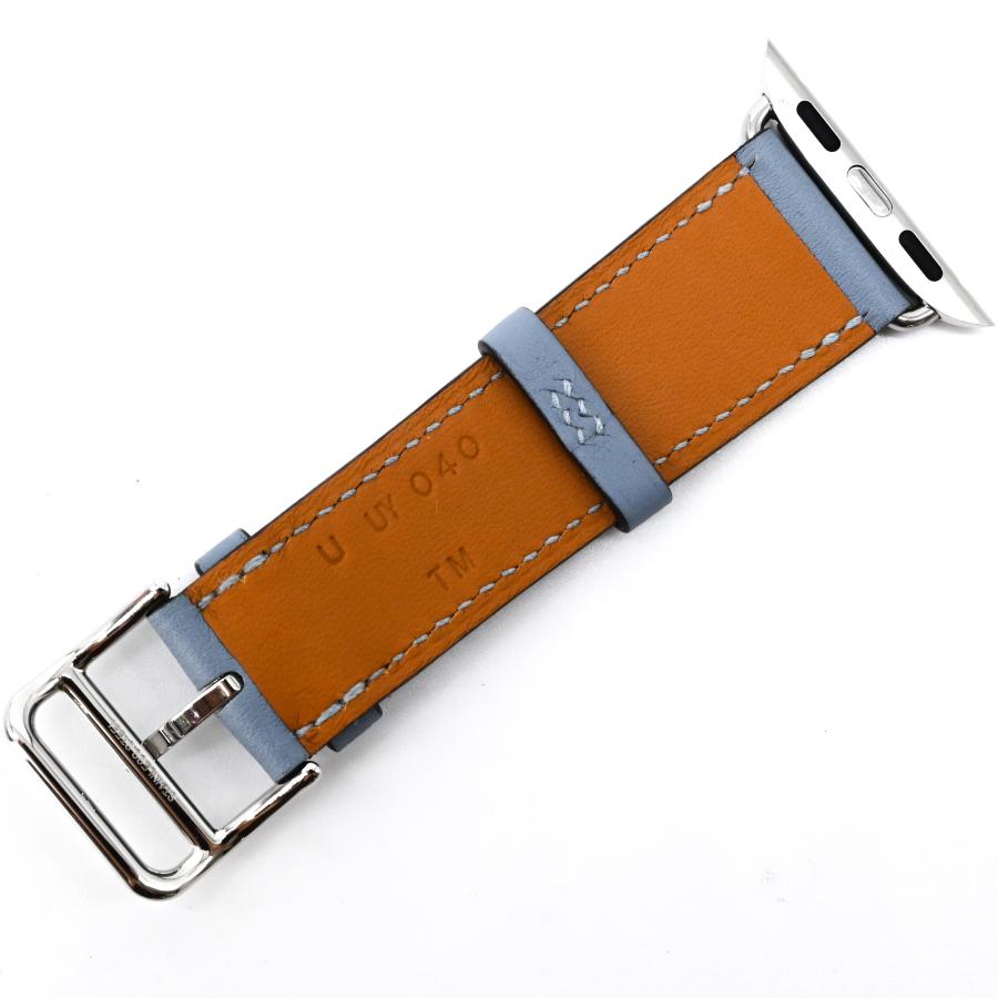 【未使用品】HERMES エルメス Apple Watch アップルウォッチ用バンド シンプルトゥール  時計 レザー ヴォースイフト バイカラー 茶 青 38/40/41共通 | HERMES | 05