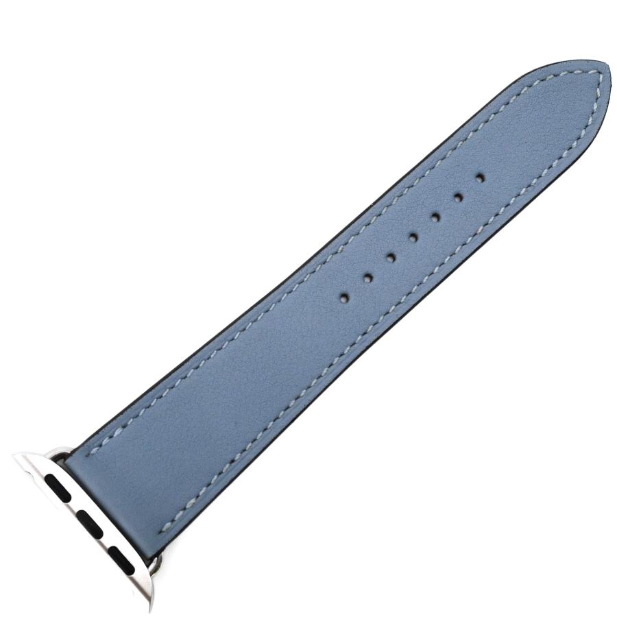 【未使用品】HERMES エルメス Apple Watch アップルウォッチ用バンド シンプルトゥール  時計 レザー ヴォースイフト バイカラー 茶 青 38/40/41共通 | HERMES | 06