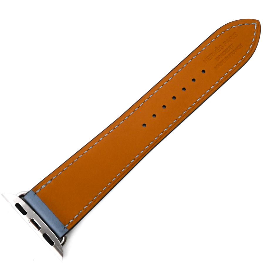 【未使用品】HERMES エルメス Apple Watch アップルウォッチ用バンド シンプルトゥール  時計 レザー ヴォースイフト バイカラー 茶 青 38/40/41共通 | HERMES | 07