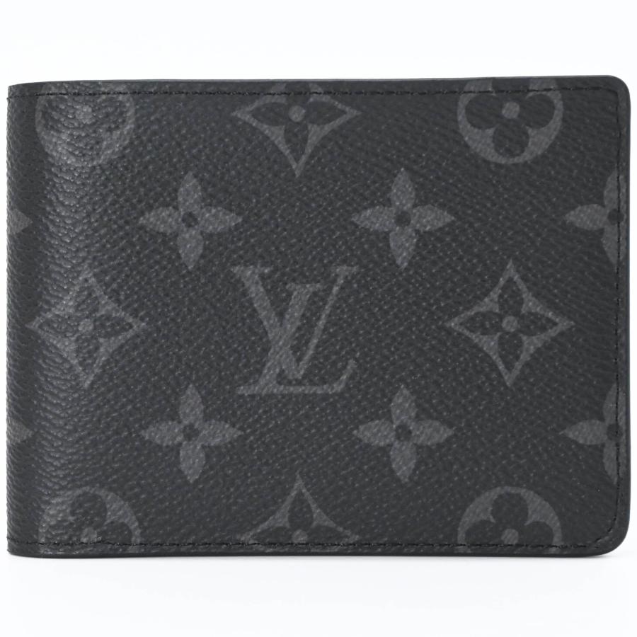 【美品】LOUIS VUITTON ルイヴィトン モノグラムエクリプス ポルトフォイユ・ミュルティプル 二つ折り財布 メンズ ブラック 黒 M61695 イニシャル入り | ポルトフォイユ・ミュルティプル | 01