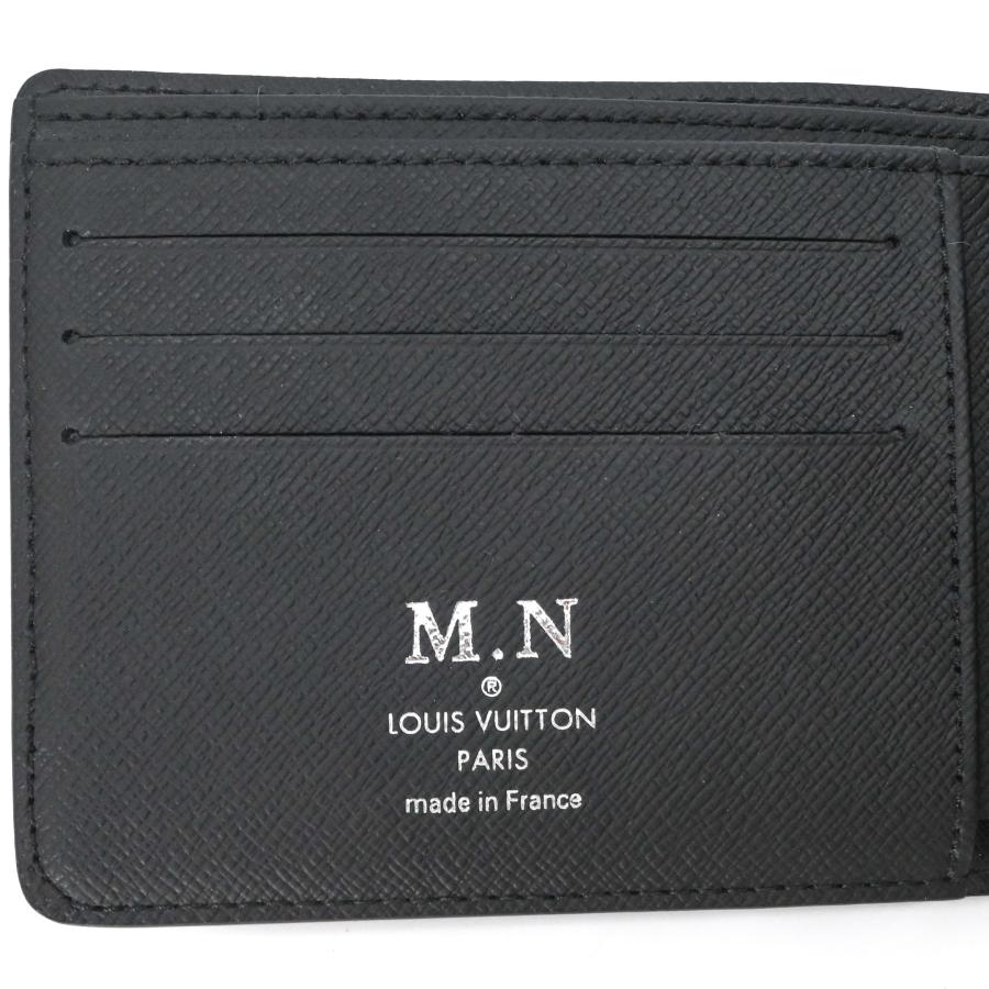 【美品】LOUIS VUITTON ルイヴィトン モノグラムエクリプス ポルトフォイユ・ミュルティプル 二つ折り財布 メンズ ブラック 黒 M61695 イニシャル入り | ポルトフォイユ・ミュルティプル | 07