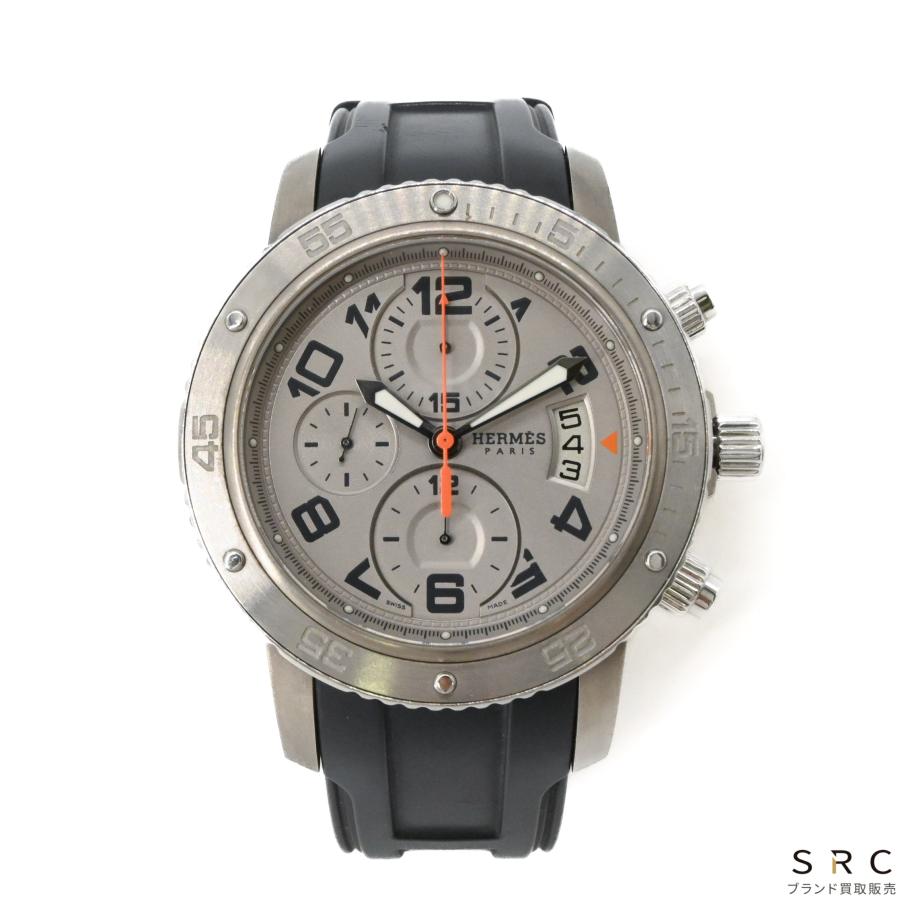 【美品】HERMES  エルメス クリッパー メカニック ダイバー クロノグラフ グレー SS 自動巻き メンズ 腕時計 CP2.941 | クリッパー（HERMES）