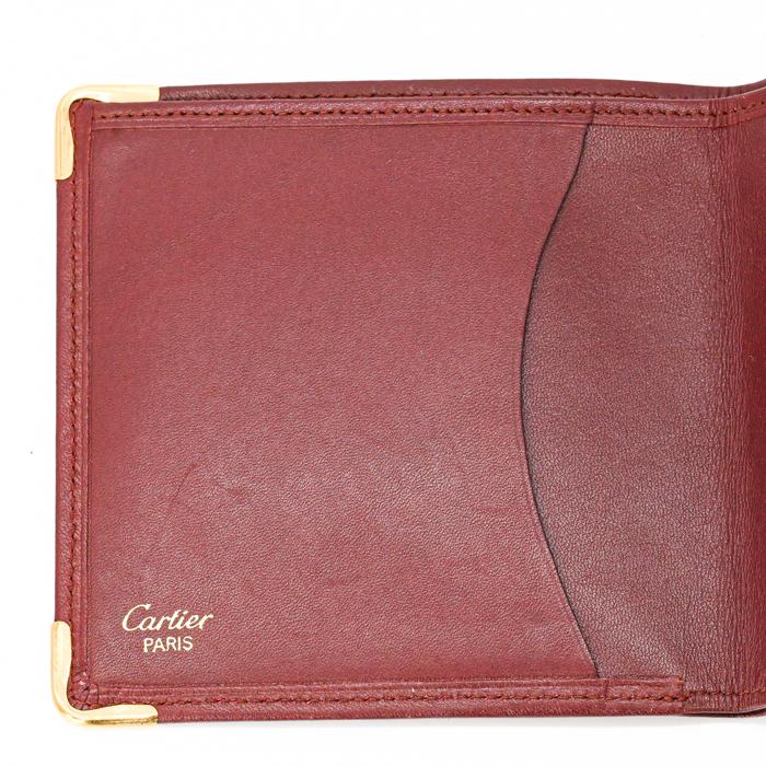 【美品】Cartier カルティエ マストライン 財布 二つ折り財布 札入れ レザー レディース ボルドー 赤 7 3184158 | Cartier | 10