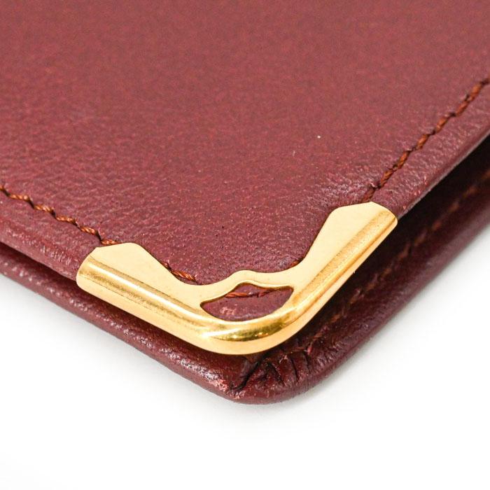 【美品】Cartier カルティエ マストライン 財布 二つ折り財布 札入れ レザー レディース ボルドー 赤 7 3184158 | Cartier | 06