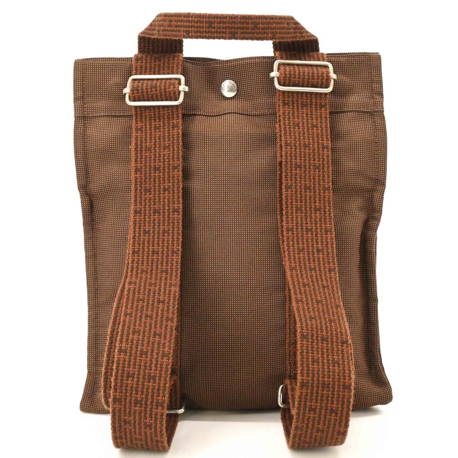 【美品】HERMES エルメス エールライン アド PM 2way ナイロン キャンバス トート リュックサック バックパック ユニセックス ブラウン 茶 | エールライン | 01