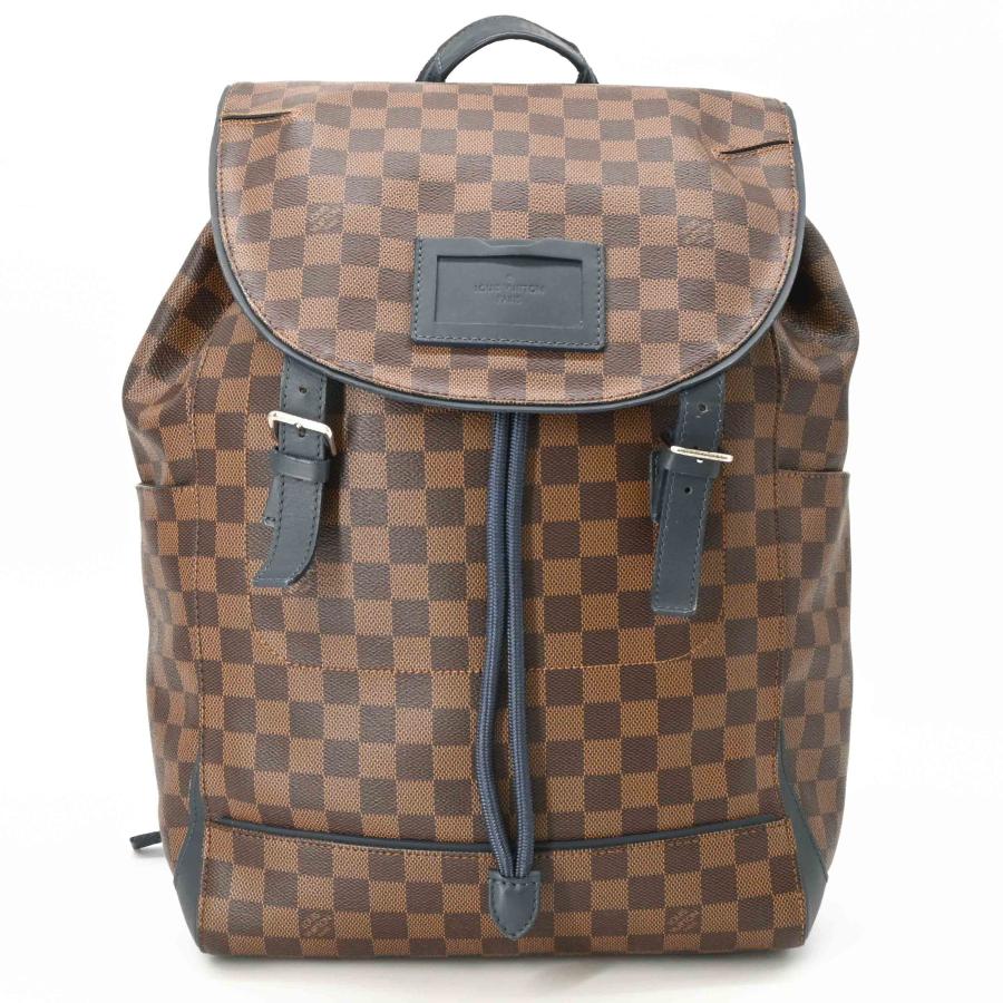 LOUIS VUITTON ヴィトン ダミエ ランナー バックパック リュックサック レザー ブラウン 茶 ネイビー 青 N41377 | ランナー