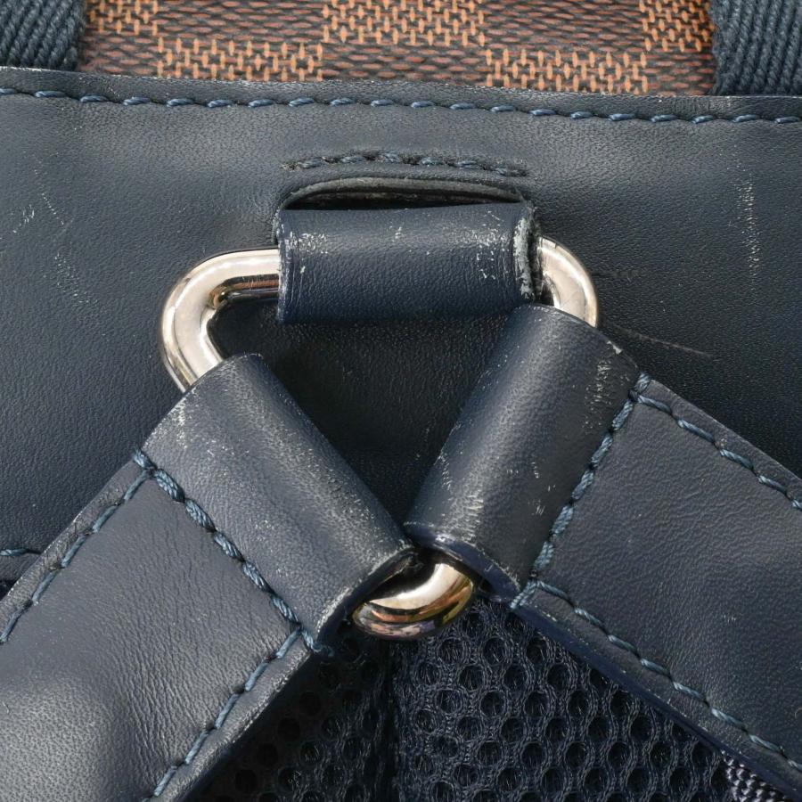 LOUIS VUITTON ヴィトン ダミエ ランナー バックパック リュックサック レザー ブラウン 茶 ネイビー 青 N41377 | ランナー | 08