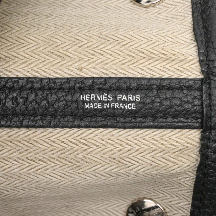 【美品】 HERMES エルメス ガーデンパーティー PM ネゴンダ ハンドバッグ トート レディース ブラック 黒 ＃X刻印 | ガーデンパーティー | 13