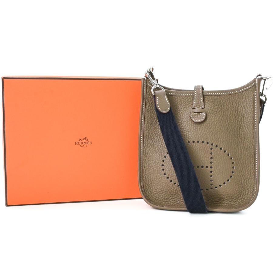 【美品】HERMES エルメス エブリン エヴリンTPM ミニ ショルダーバッグ 肩掛け トリヨンクレマンス レザー エトゥープ グレージュ ＃Z刻印 | エヴリン