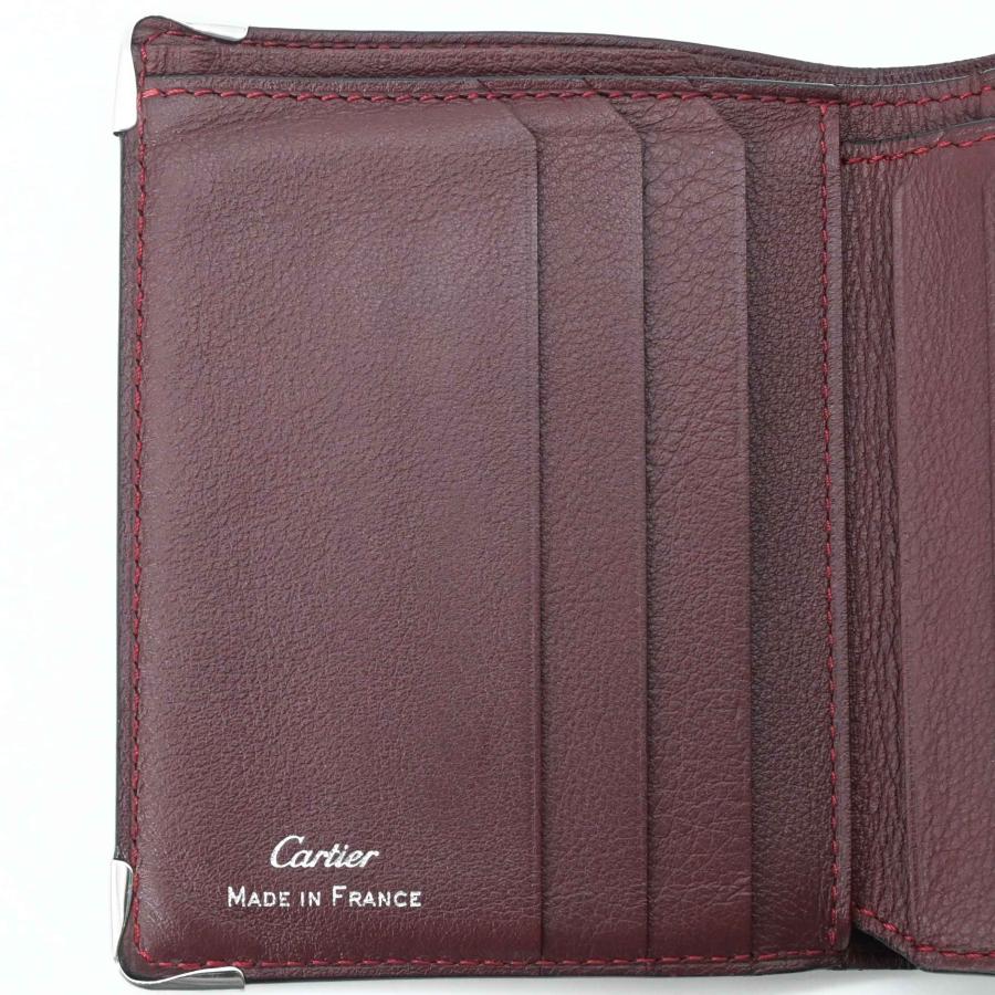 【美品】Cartier カルティエ 財布 ガーランドドゥカルティエ レザー 二つ折り財布 札入れ カードケース シルバー金具 | Cartier | 10