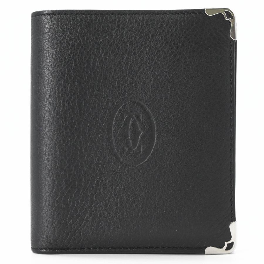 【美品】Cartier カルティエ 財布 ガーランドドゥカルティエ レザー 二つ折り財布 札入れ カードケース シルバー金具 | Cartier | 01