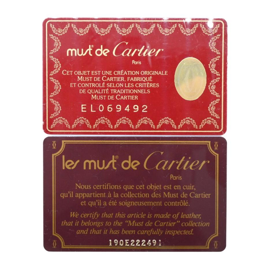 【美品】Cartier カルティエ マストライン 二つ折り財布 コンパクトウォレット ボルドー 赤 ゴールド金具 | Cartier | 15