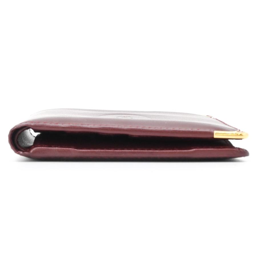 【美品】Cartier カルティエ マストライン 二つ折り財布 コンパクトウォレット ボルドー 赤 ゴールド金具 | Cartier | 03