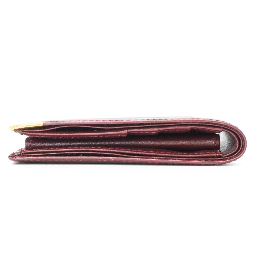 【美品】Cartier カルティエ マストライン 二つ折り財布 コンパクトウォレット ボルドー 赤 ゴールド金具 | Cartier | 04