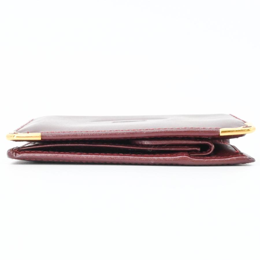【美品】Cartier カルティエ マストライン 二つ折り財布 コンパクトウォレット ボルドー 赤 ゴールド金具 | Cartier | 05